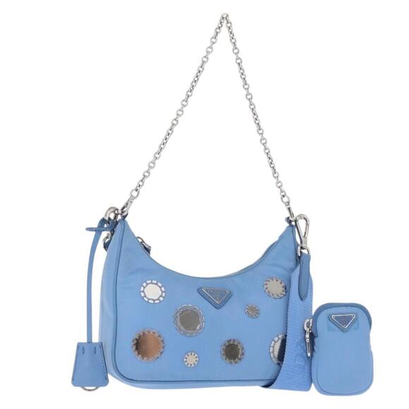 PRADA Handbags - PRADA Re-edition Shoulder Bag Nylon 2way Light Blue 1BH204 Auth 146563SAM